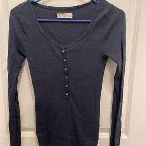 Abercrombie & Fitch Dark Blue Long Sleeve Tee